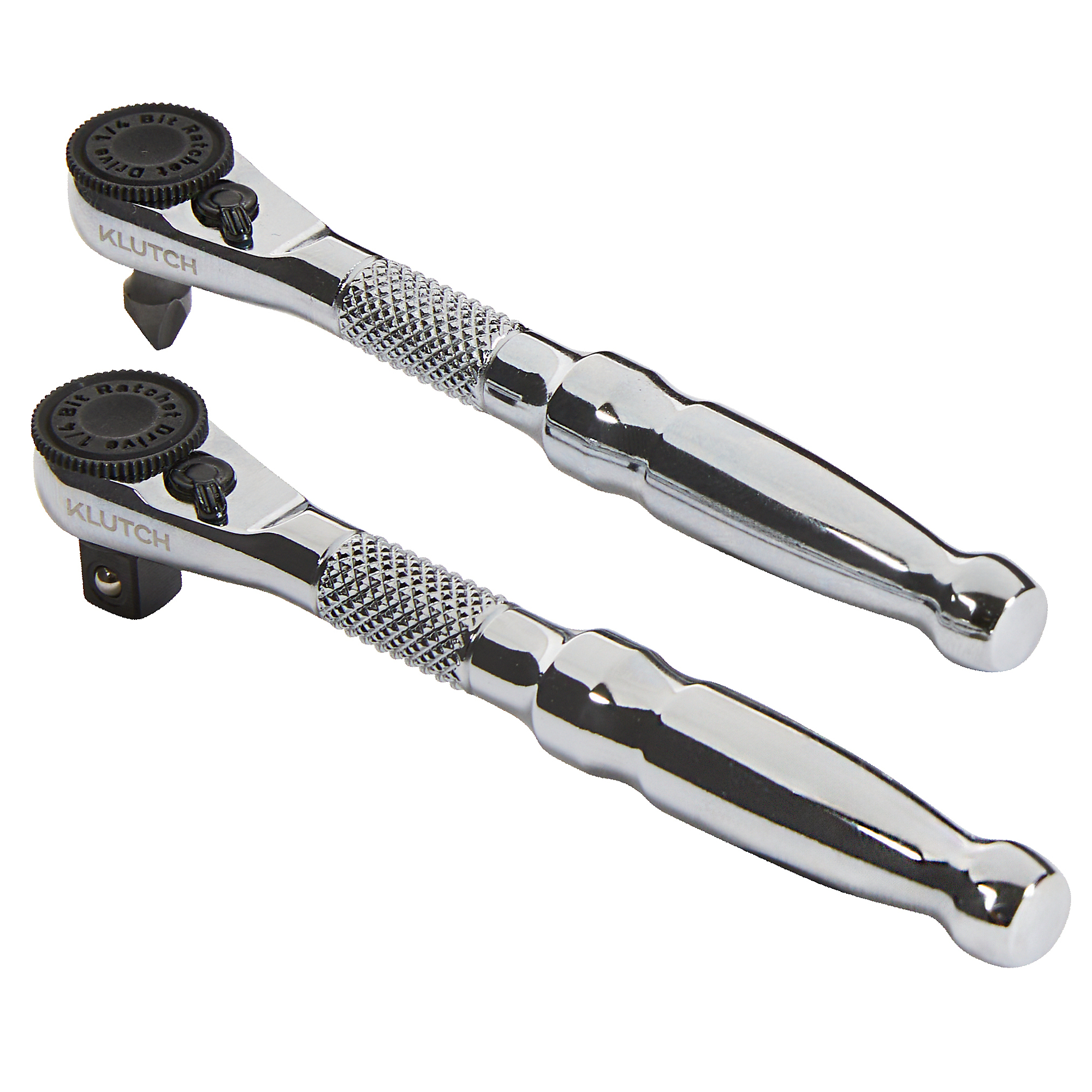 Klutch Ultra-Low Profile Micro Ratchet and Bit Driver Set, 2-Pc., 1/4in.-Drive, 4-1/8in., 60-Tooth